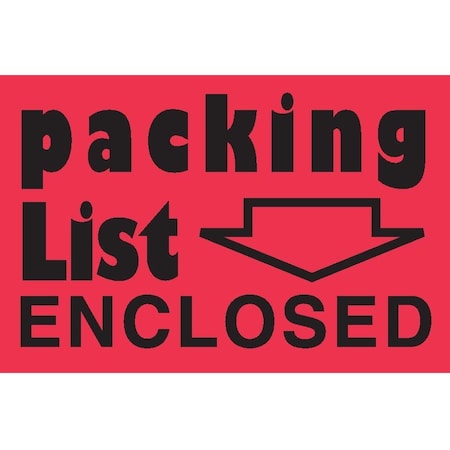 Decker Tape Products Label, DL3611, PACKING LIST ENCLOSED, 2" X 3" DL3611